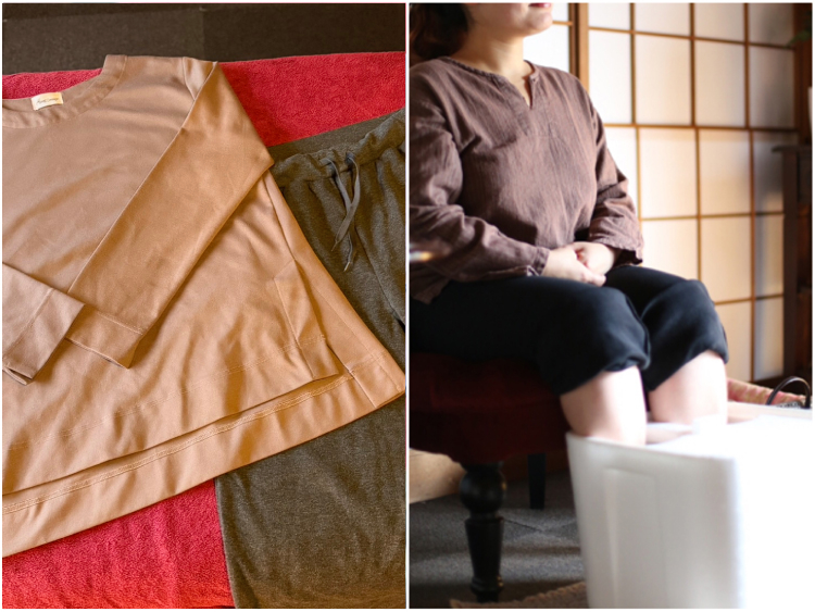 着替えとフットバス